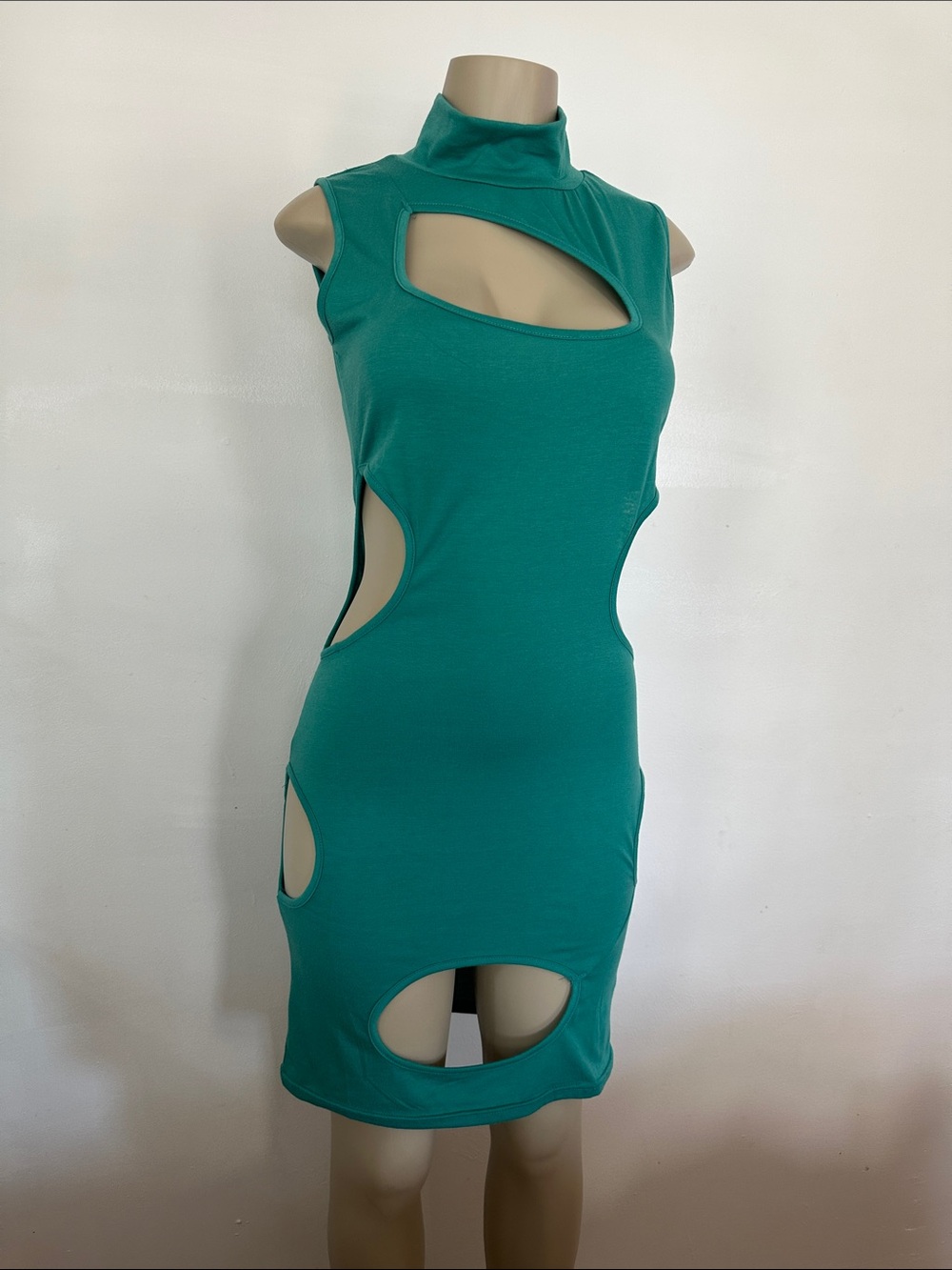 Cutout Bodycon Dress in Teal